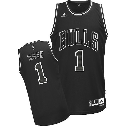 Men NBA Chicago Bulls 1 Rose black Game Nike Jerseys style 4